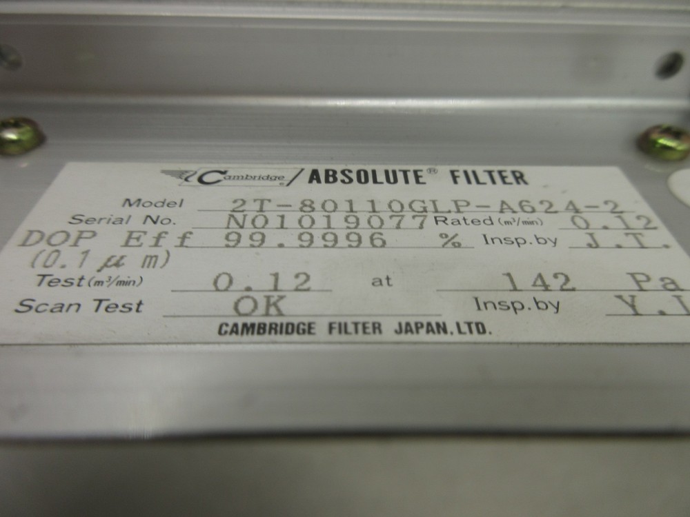 Cambridge 2T-80110GLP-A624-2 Filter ABSOLUTE Used Working