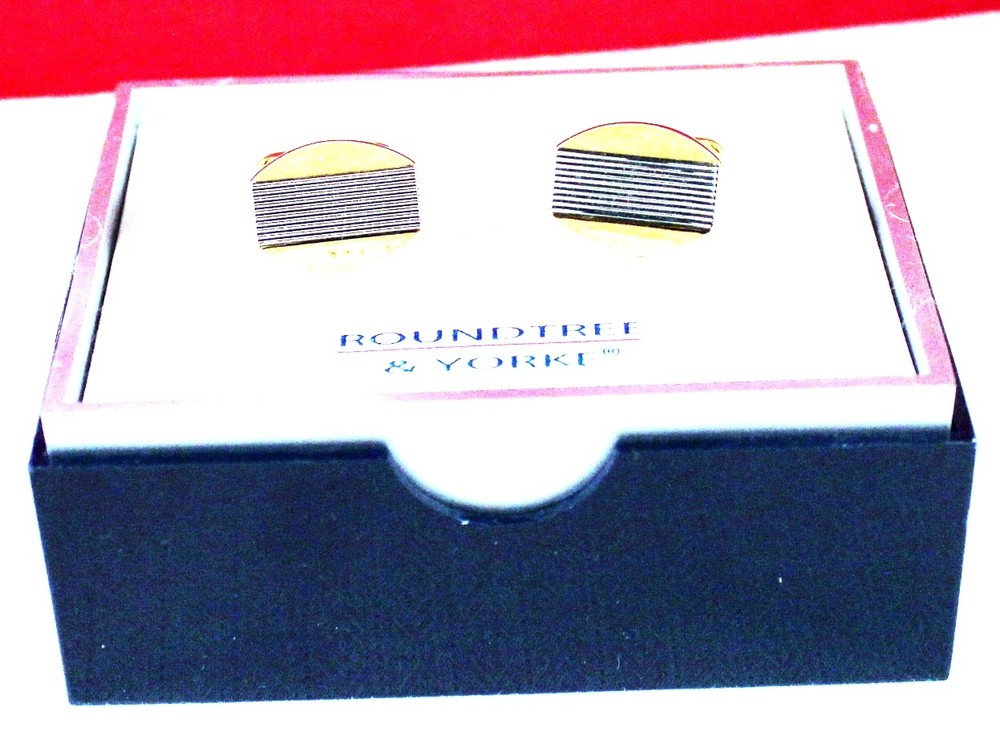Very Nice 1" Brass Two-Tone Cufflinks