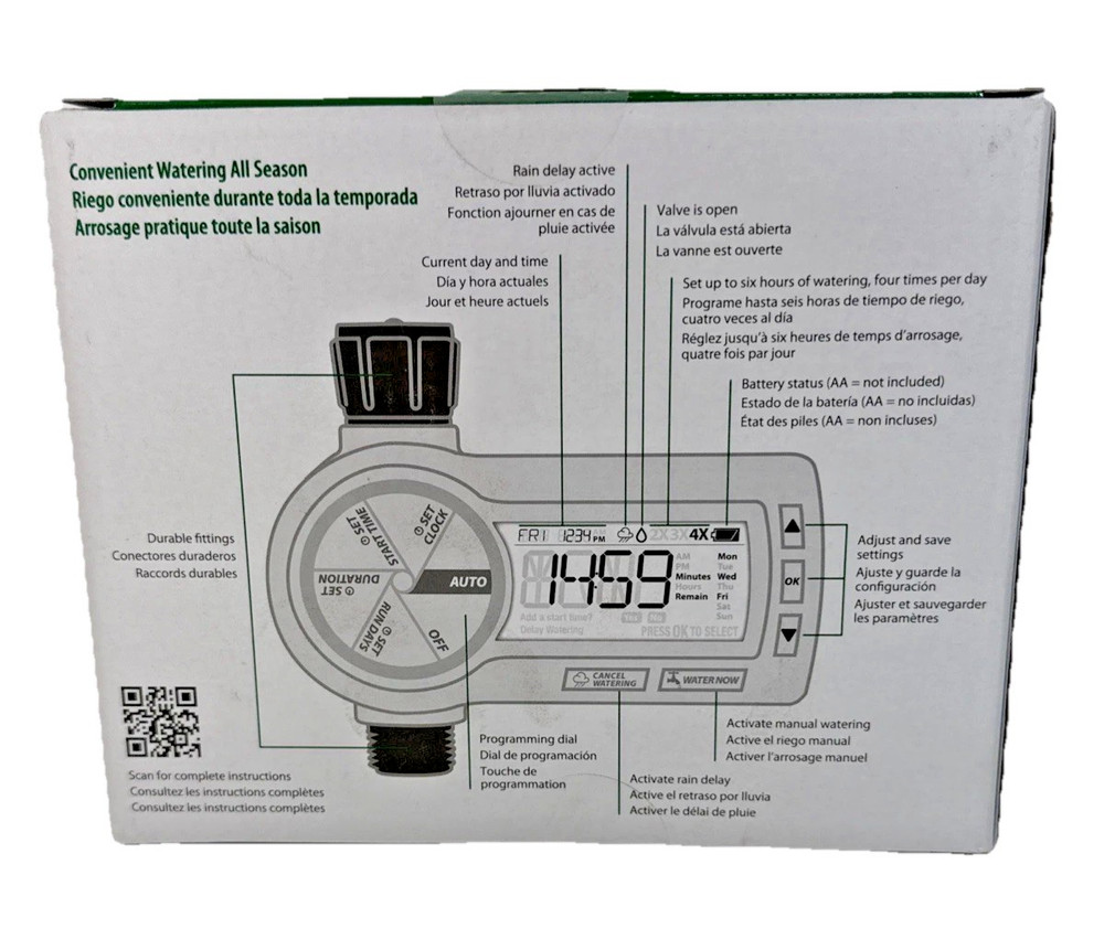 Rain Bird 1ZEHTMR Electronic Watering Hose Timer Professional Automatic & Manual