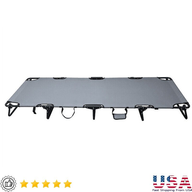 Folding Camping Cot Portable Easy Setup Low Profile Outdoor Sleep Surface New