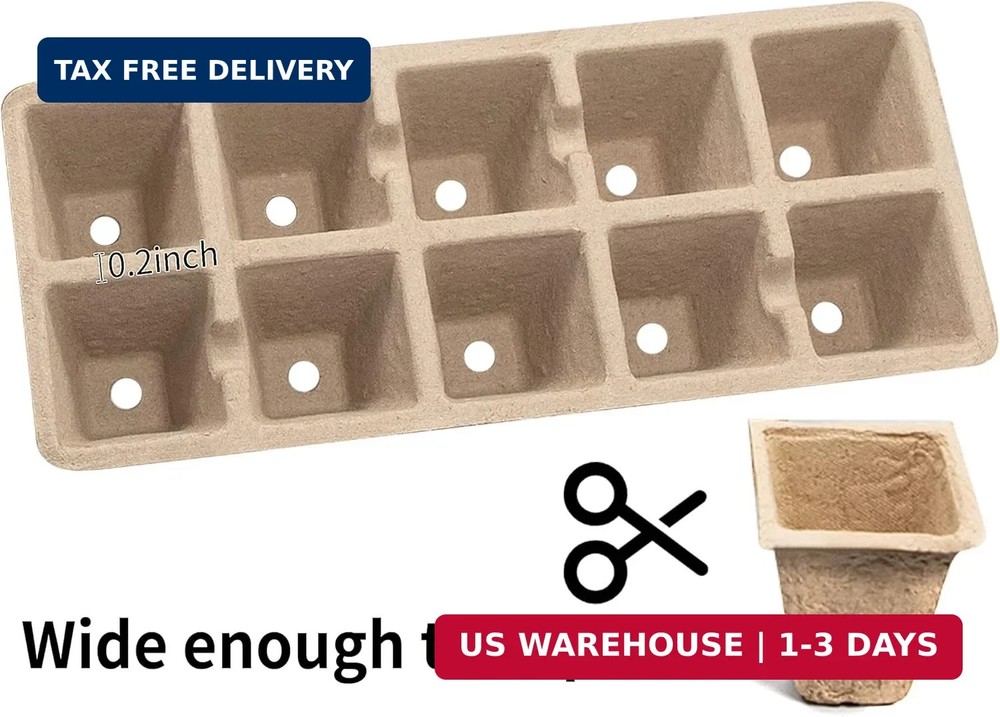 SYITCUN 200 Cells Seed Starter Tray, 20 Pack Biodegradable Seed Starter Kit, Pea