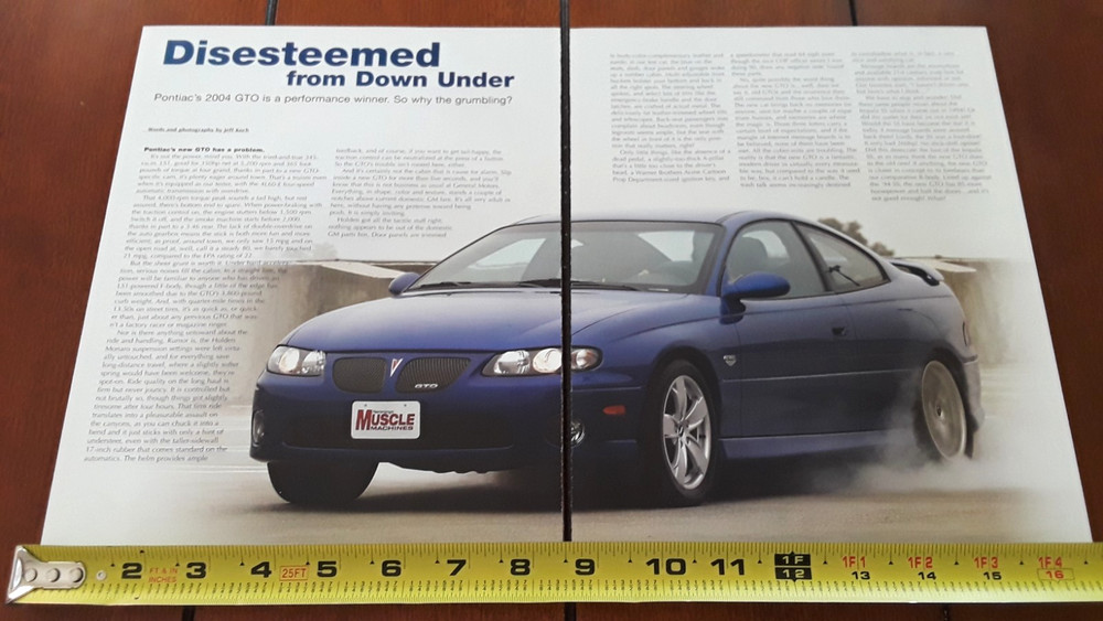 2004 PONTIAC GTO  ORIGINAL 2004 ARTICLE