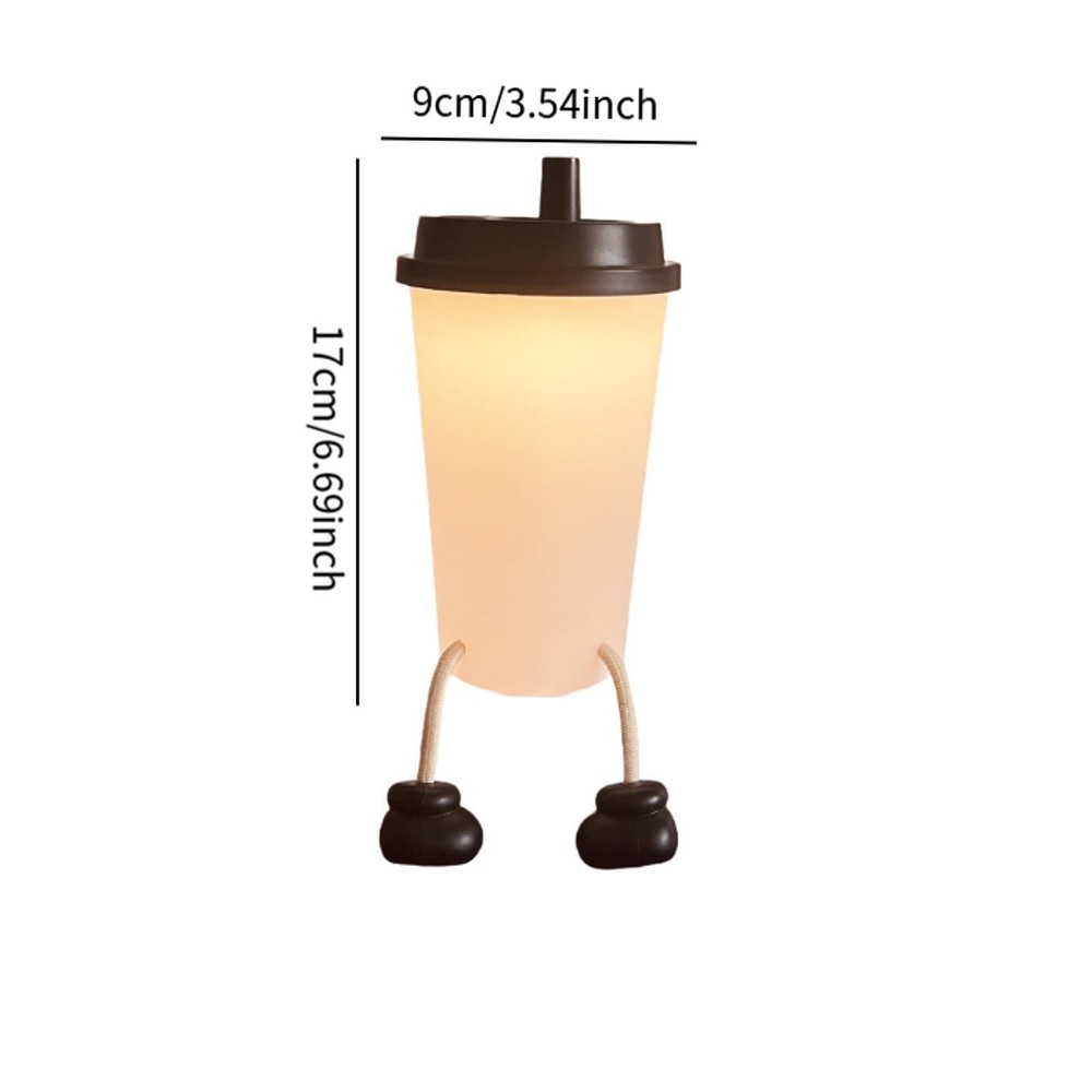 Bubble Tea Cup Night Light for Kids Adjustable Brightness Home Decor
