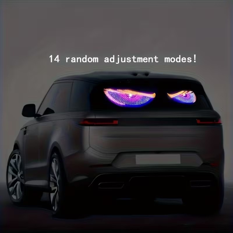 2PCS LED Devil's Eye Light Dynamic Lamp Evil Eye Front Rear Window Decoration