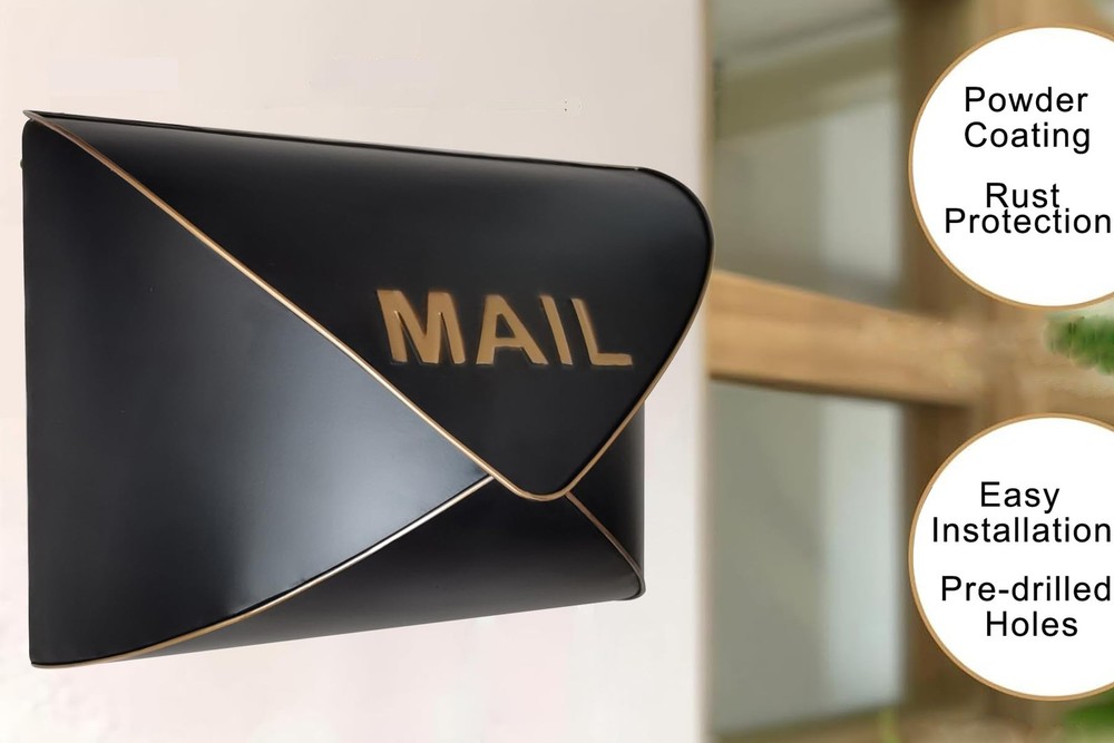 Wall Mount Mailbox Metal Post Box Envelope Mailboxes Outside Drop Safe Letter