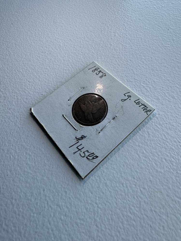 1858 VF FLYING Eagle Cent, LL Large Letters,