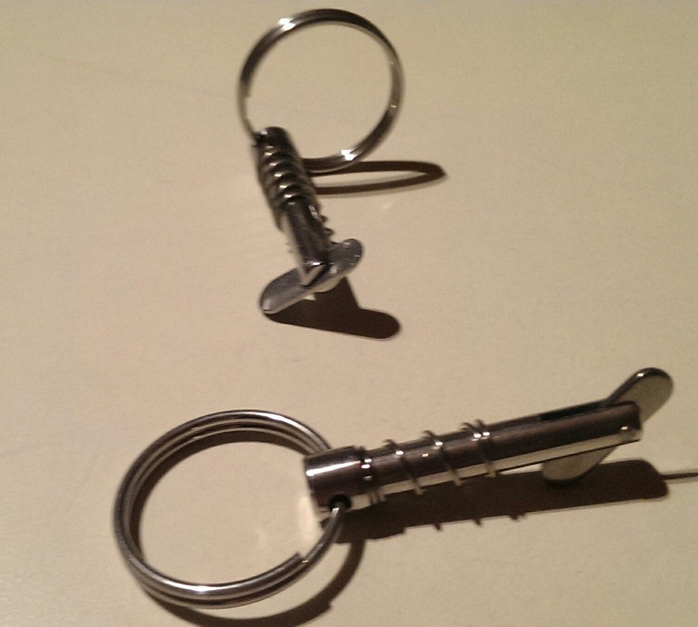 2 Bimini Sun Top Quick Release Pins Stainless Spring Loaded 1/4"