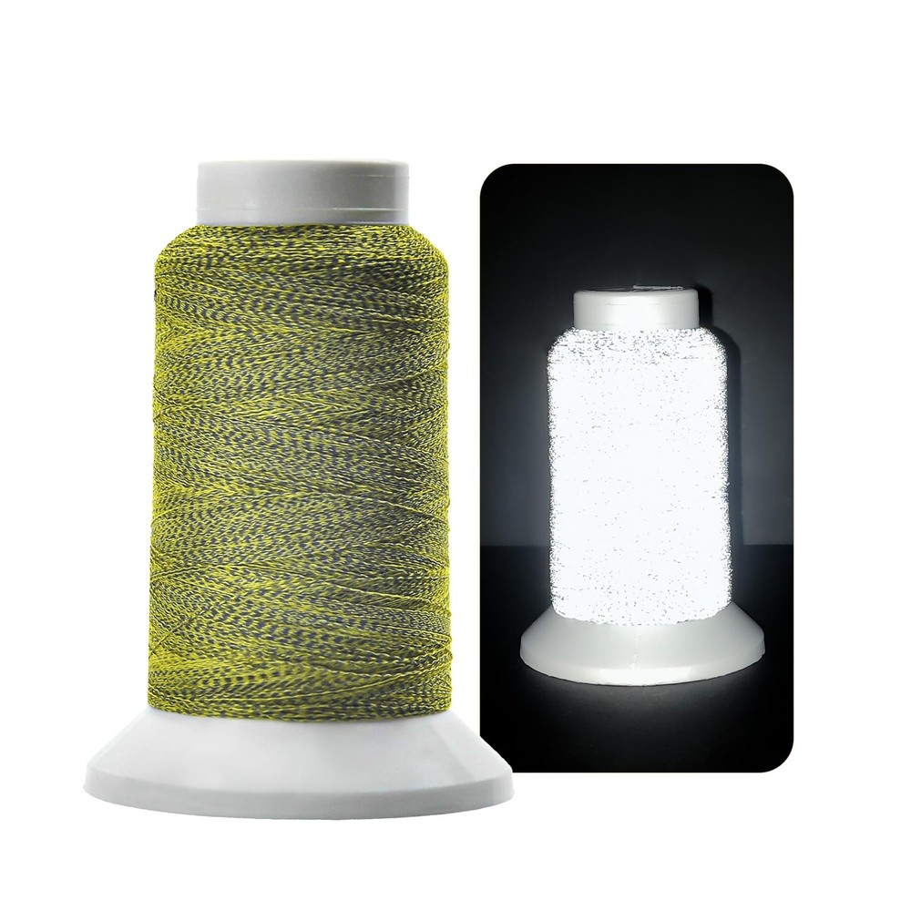 1000M Lemonyellow Reflective Embroidery Machine Thread for Safety Decorative