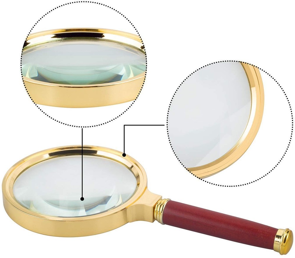 BASUNE 10X Handheld Magnifier, Round Lens Diameter: 80mm, Plastic Frame