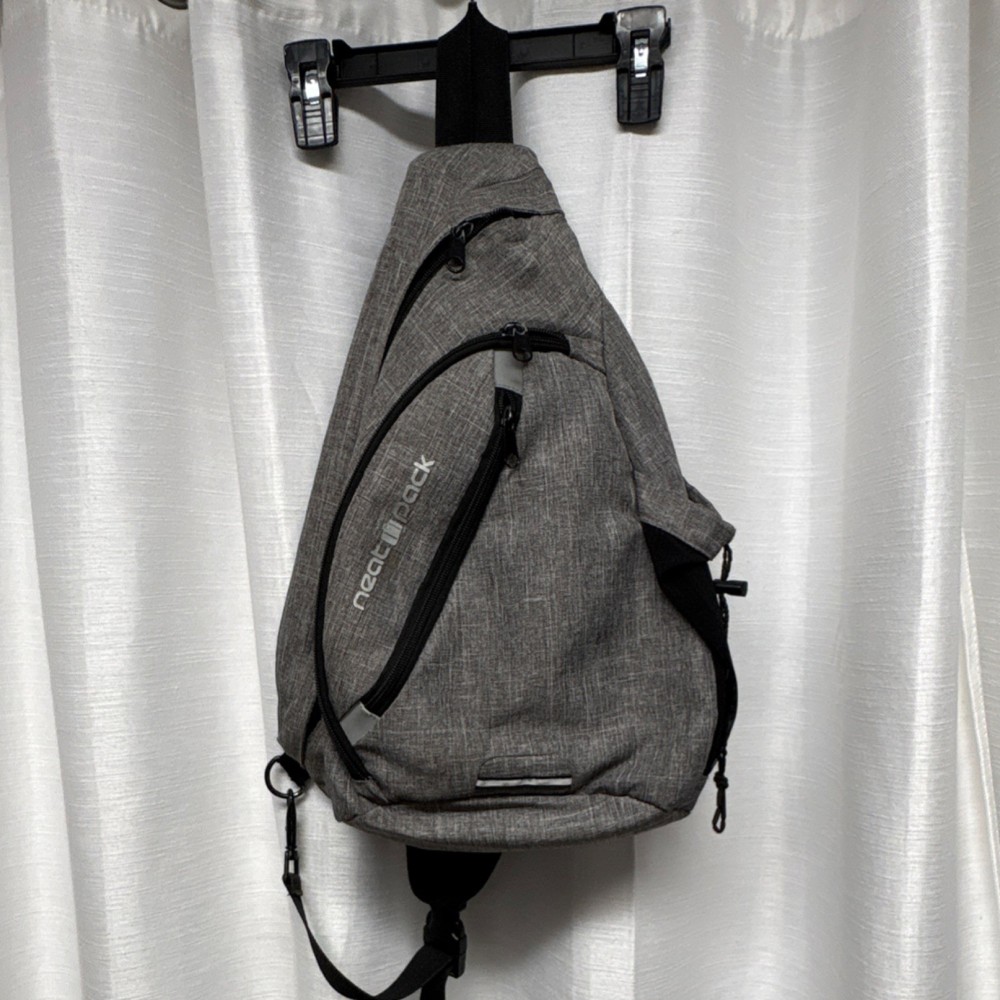 NeatPack Gray Polyester Daypack with RFID Blocking Pocket for Hiking Camping