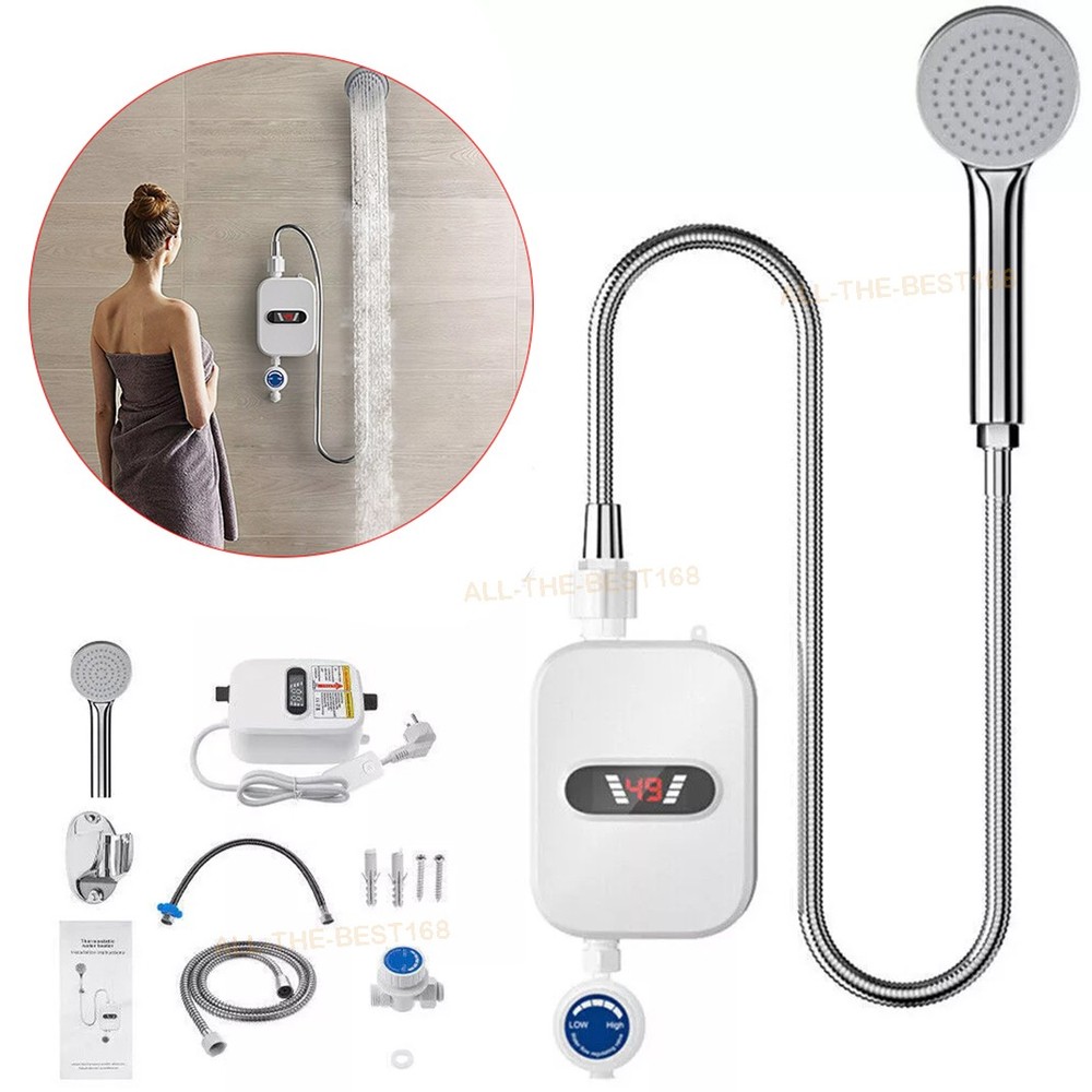Tankless Hot Water Heater Shower Electric Instant Water Heater Bathroom 110V