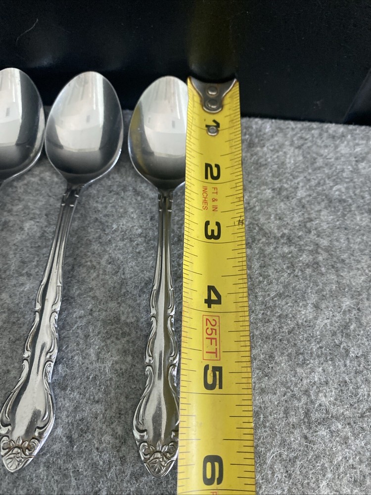 5 TOWLE/SUPREME CUTLERY STAINLESS FLATWARE, "PIERRE" PATTERN, TEASPOONS