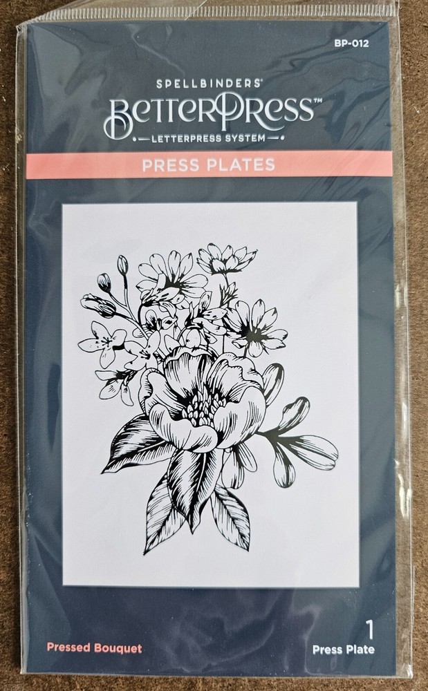 Spellbinders BetterPress - Pressed Bouquet - Metal Press Plate, NIP