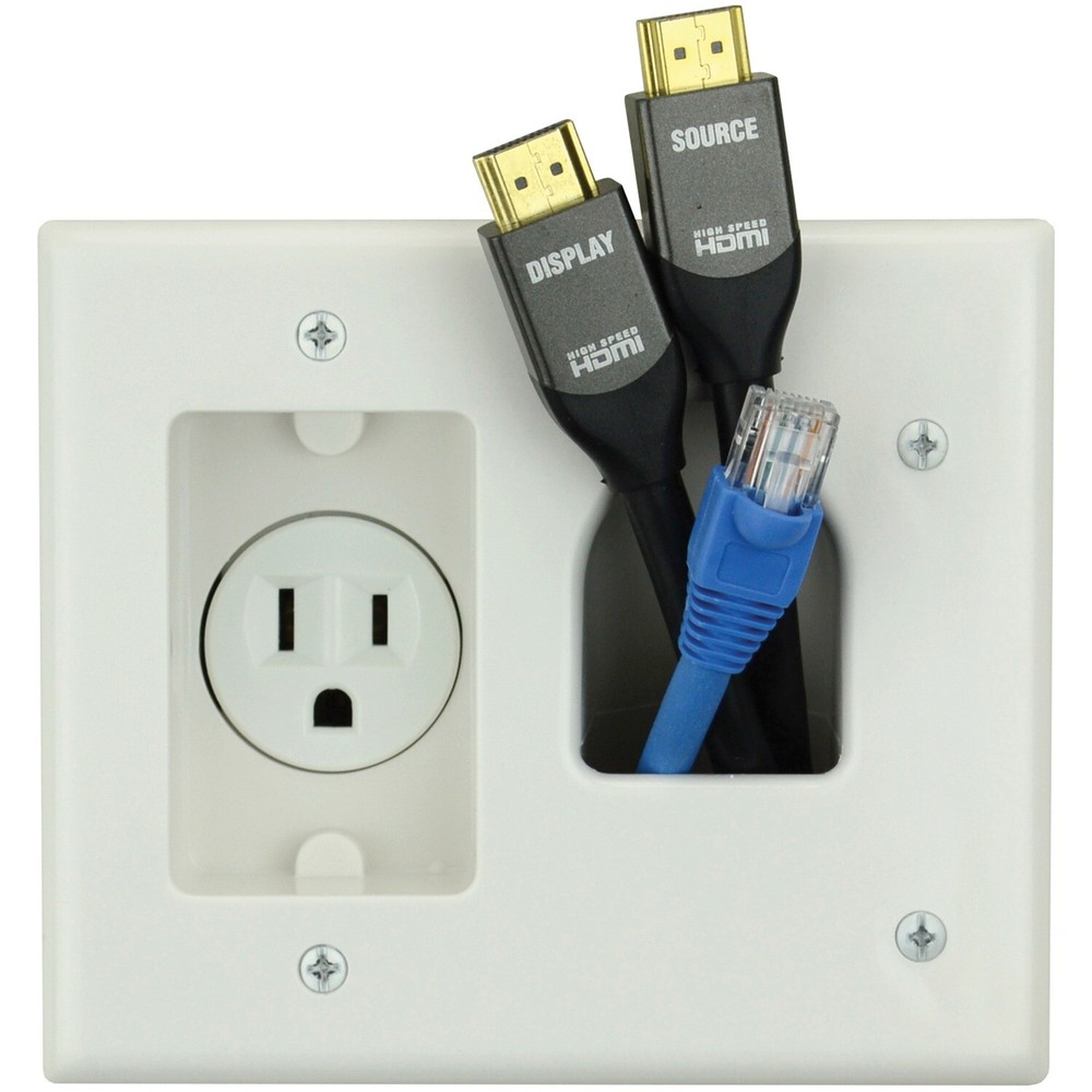 DATACOMM ELECTRONICS 50-3323-WH-KIT Flat Panel TV Cable Organizer Kit with...