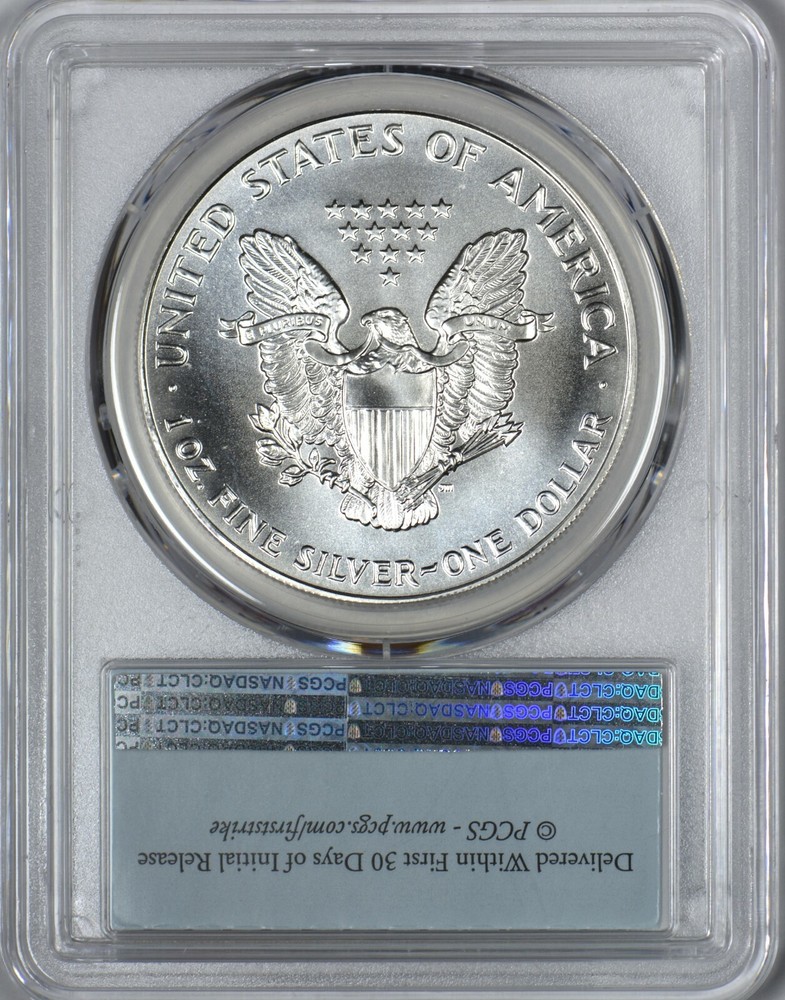 1993 American Silver Eagle PCGS MS69 First Strike Flag Label