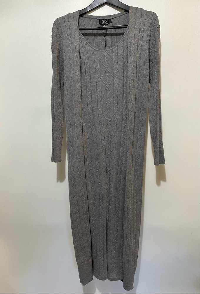 Grey Knit maxi dress set