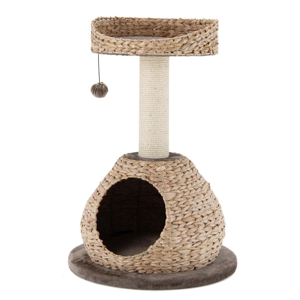 28" Hand-Made Cat Tree Tower Natural Bowl Shaped w/Perch