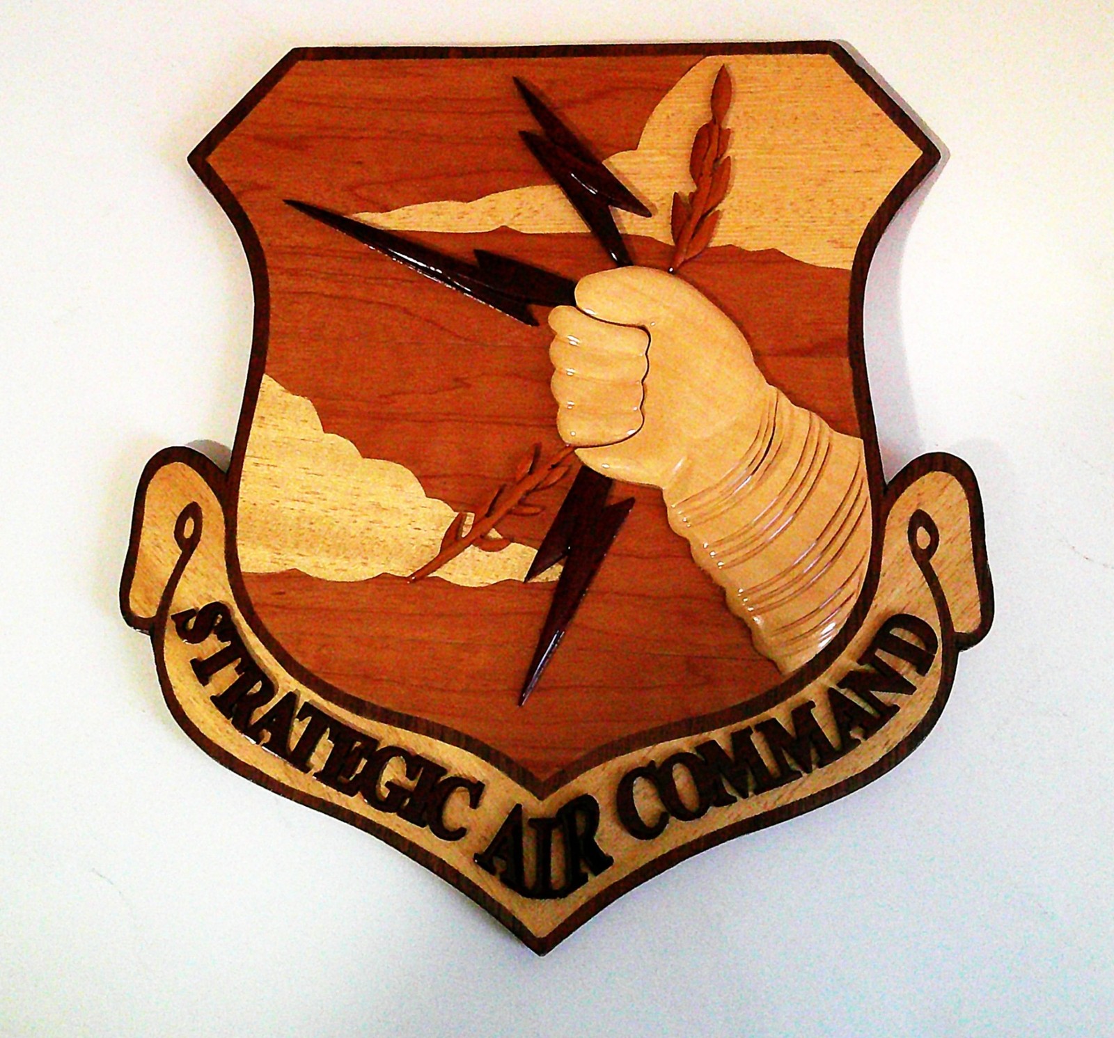 Strategic Air Command Shield Military Wooden Wall Plaque 11.5 x 11