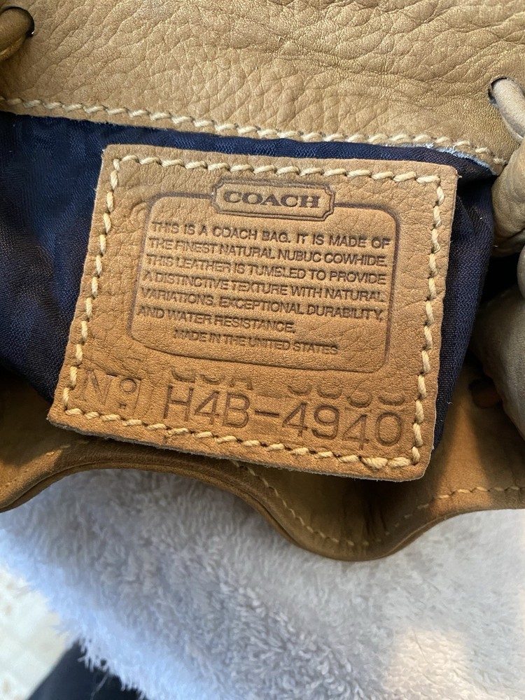 Coach Sonoma Nubuc Drawstring Pouch 4940 Leather Sand