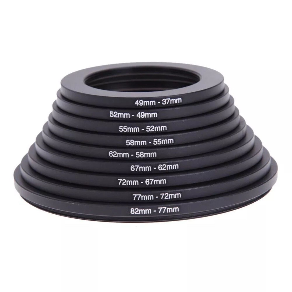 Precision CNC Machining 37-82mm DSLR Camera Lens Filter Adapter Ring 18pcs