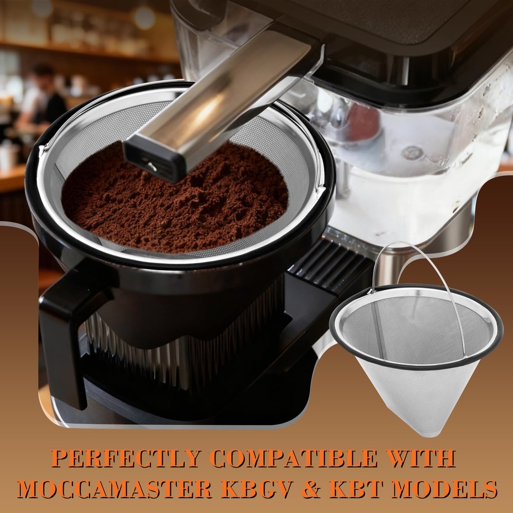 Reusable #4 Coffee Filter for Technivorm Moccamaster KBGV, KBT, 1, Silver