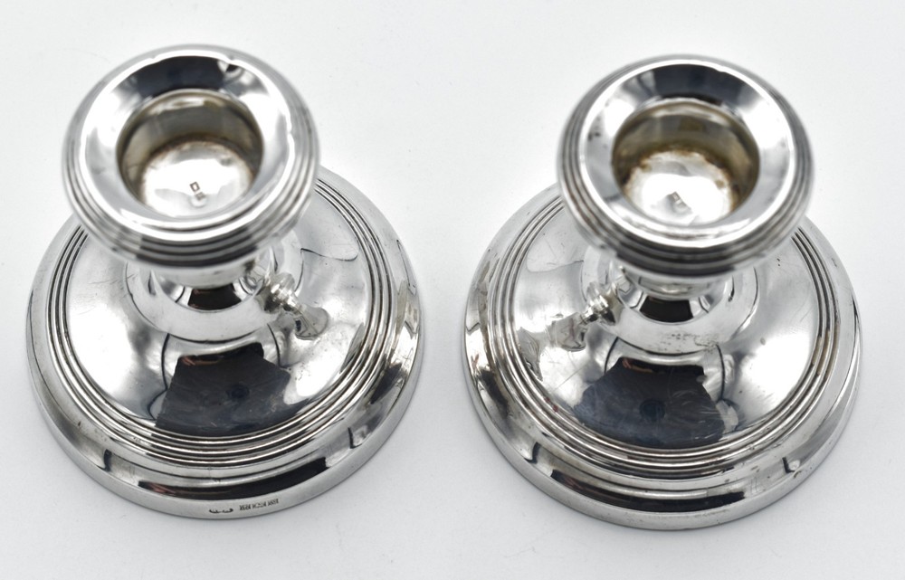 Vintage Solid Silver Dwarf Candlesticks Sterling 1992 Candle Holders