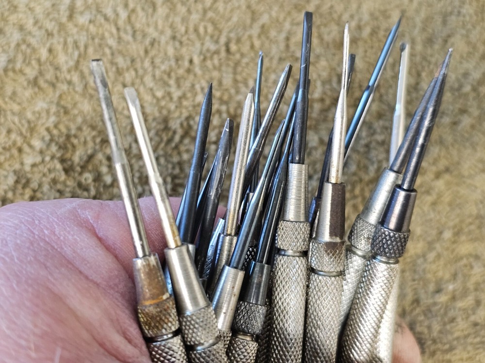 20 Moody Precision Screwdriver Mini Driver Bit Flat Head Set Changeable Tips USA