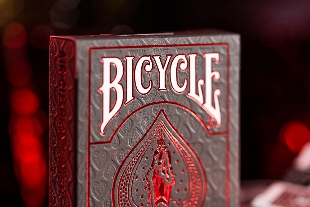Red playing cards metallic finish premium deck