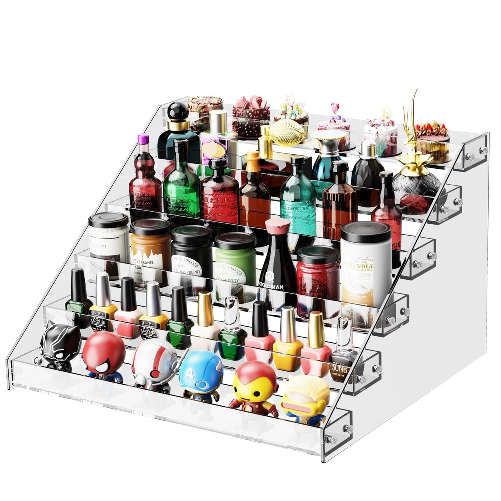 HUITAI Acrylic Display Shelf,Risers Stands,Perfume Clear