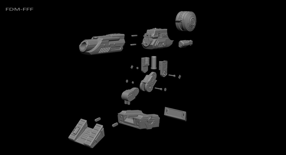 Predator Shoulder Cannon plasma Two Size File STL – OBJ for 3D Printing