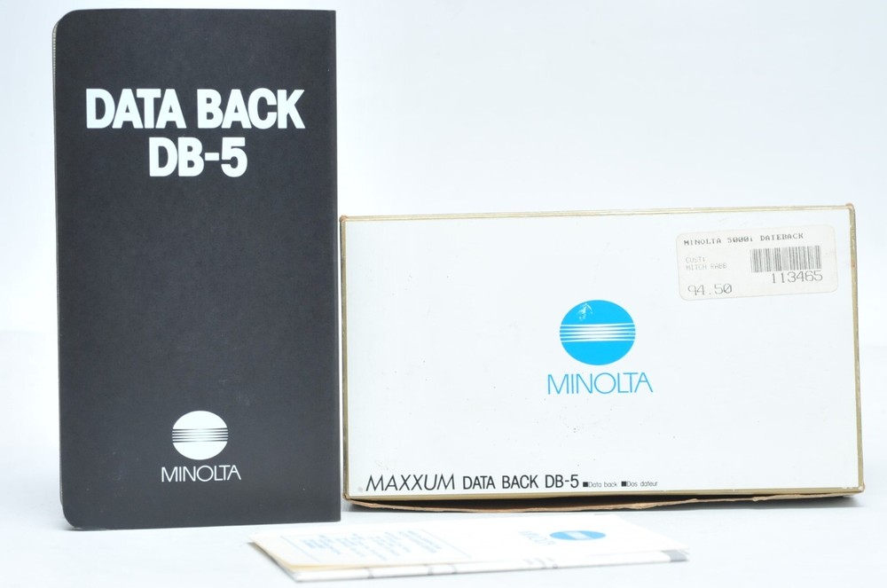 Original Empty Box & Manual for Minolta DATA BACK DB-5, DB5 (DYNAX 5000i)