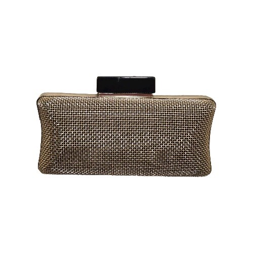 La Regale Vintage Small Rectangle Gold Beaded Evening Bag  Clutch Shoulder Bag