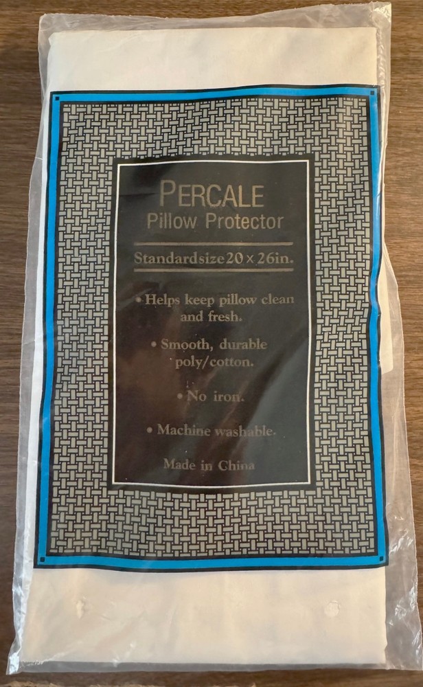 Percale Pillow Protector Standard 10" x 26" - White - NEW in PACKAGE