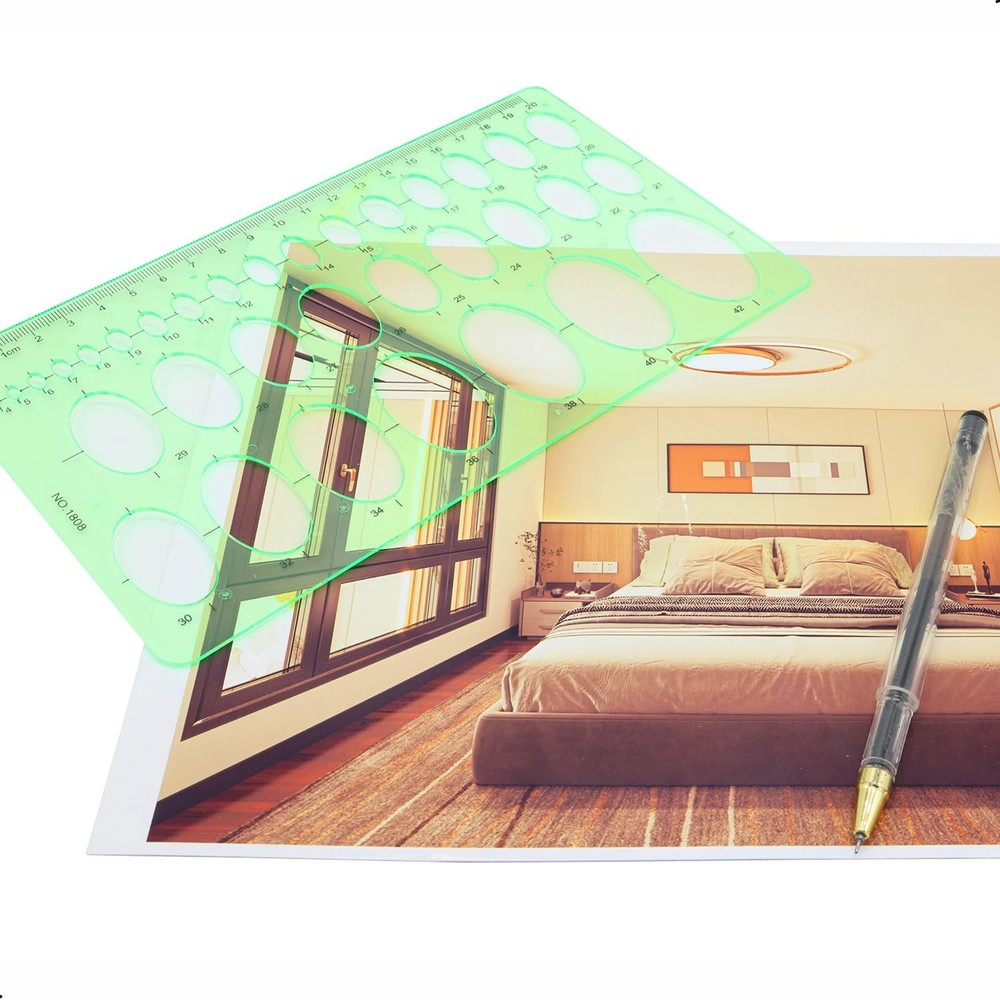 1Pcs 20cm Oval Ruler Drafting Template,Oval Line Drawing Ruler,Oval Tracing D...