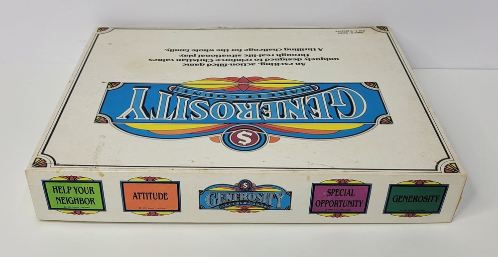 Vintage "Generosity Make It Count!" Christian Values Game 1985 Ed Complete Set
