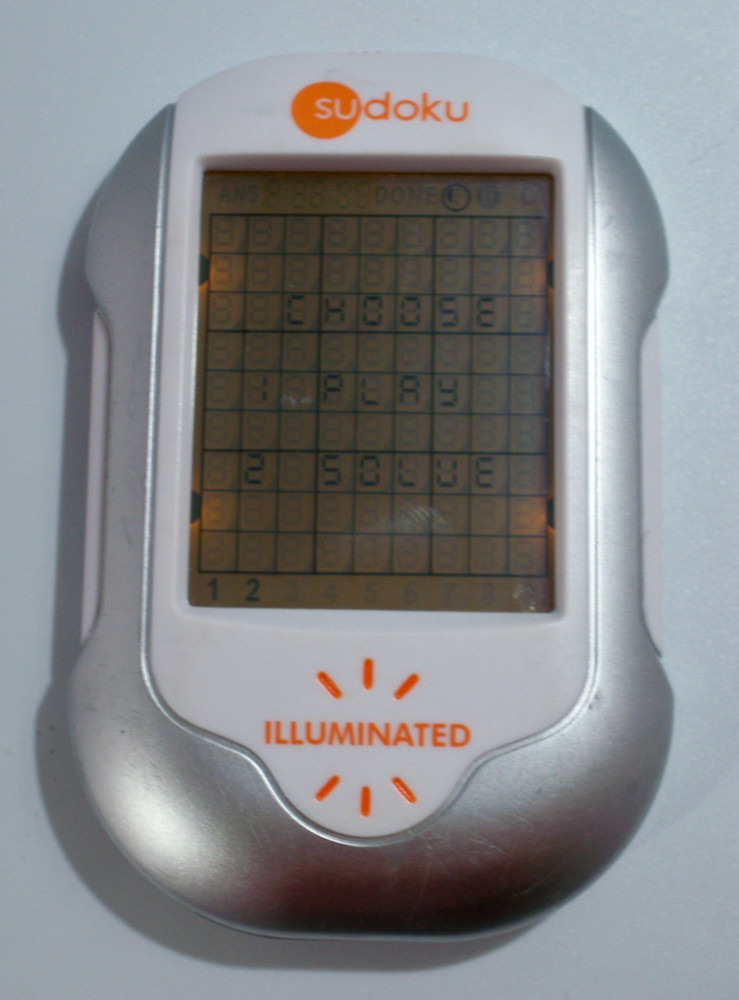 Sudoku Illuminated Handheld Electronic Game w/ Stylus TechnoSource Tested, Works