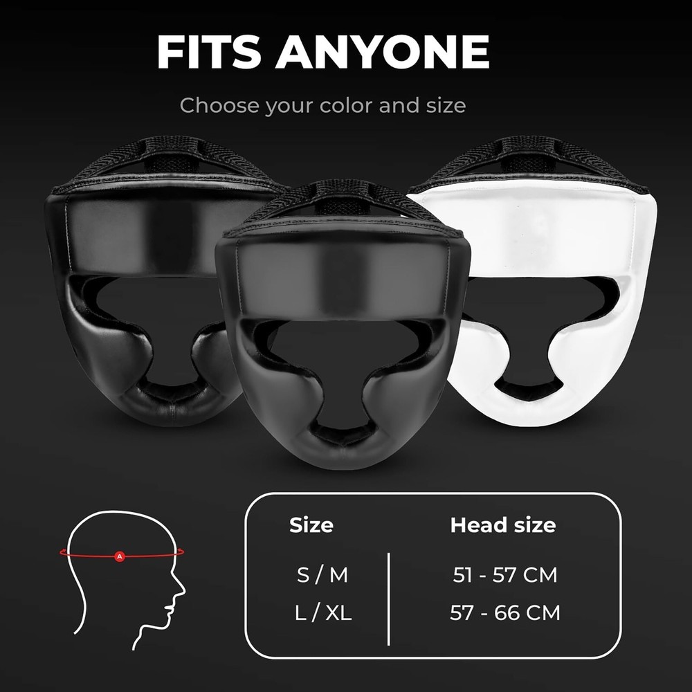 Elevate Your Fight Game with our Premium Quality Grey PU Leather Head Protector.