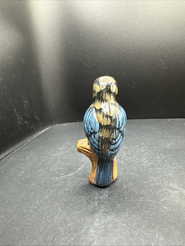 HAND MADE, HAND PAINTED PARROT FIGURE 3.75”