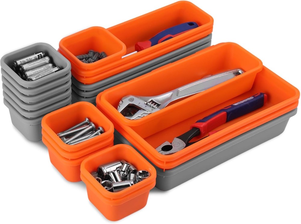 ValueMax 21 PCS Tool Box Organizer Set PP Material Interlocking Tool Organizer