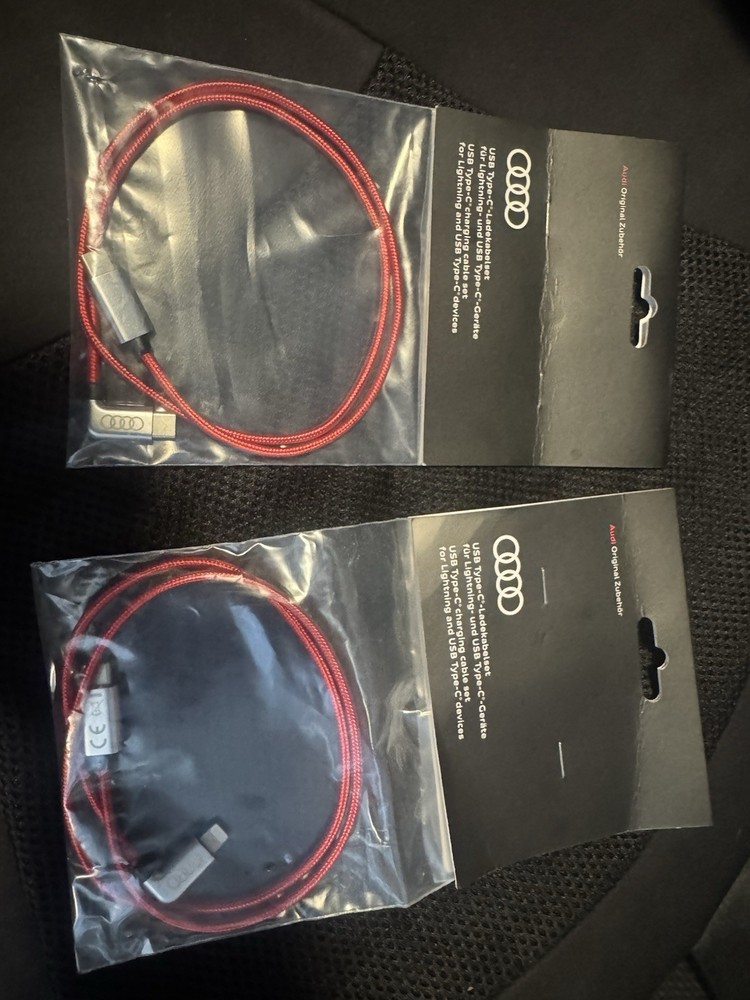 Audi USB Type-C Charging Cable Set for Apple Devices and USB Type-C Devices