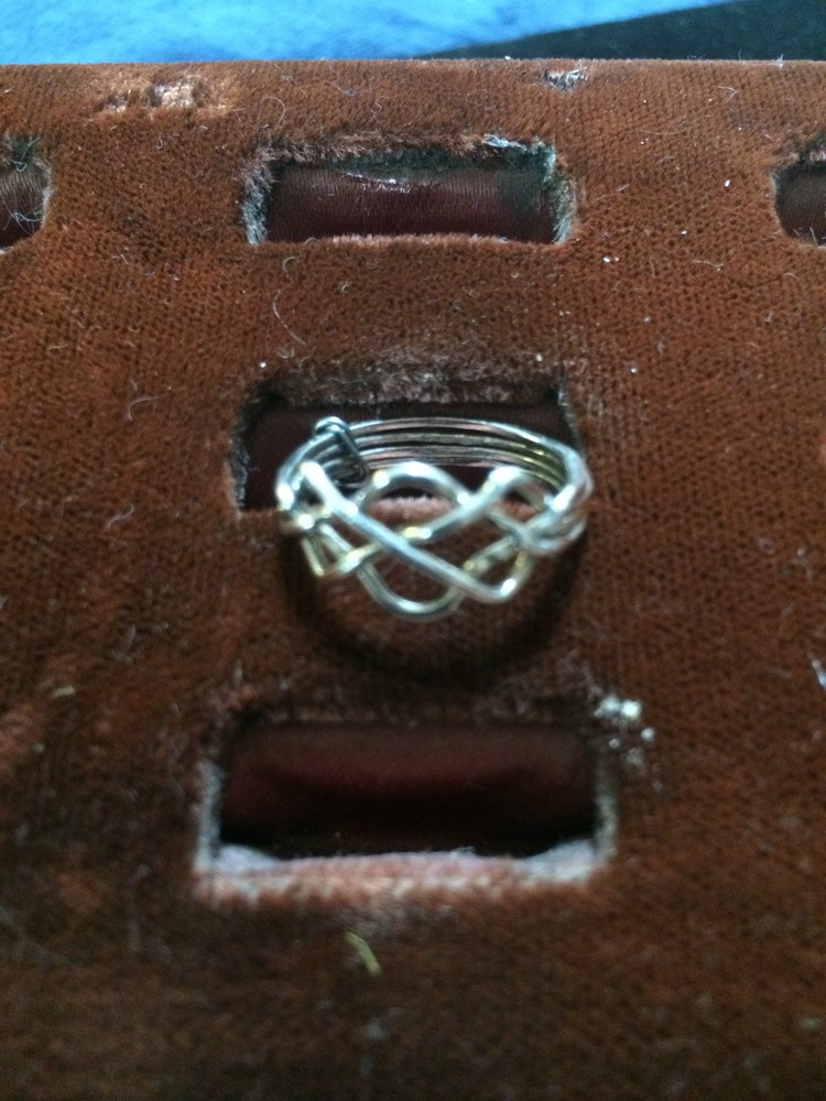 Sterling Silver 4 Band Puzzle Ring Hand Made Forged wire