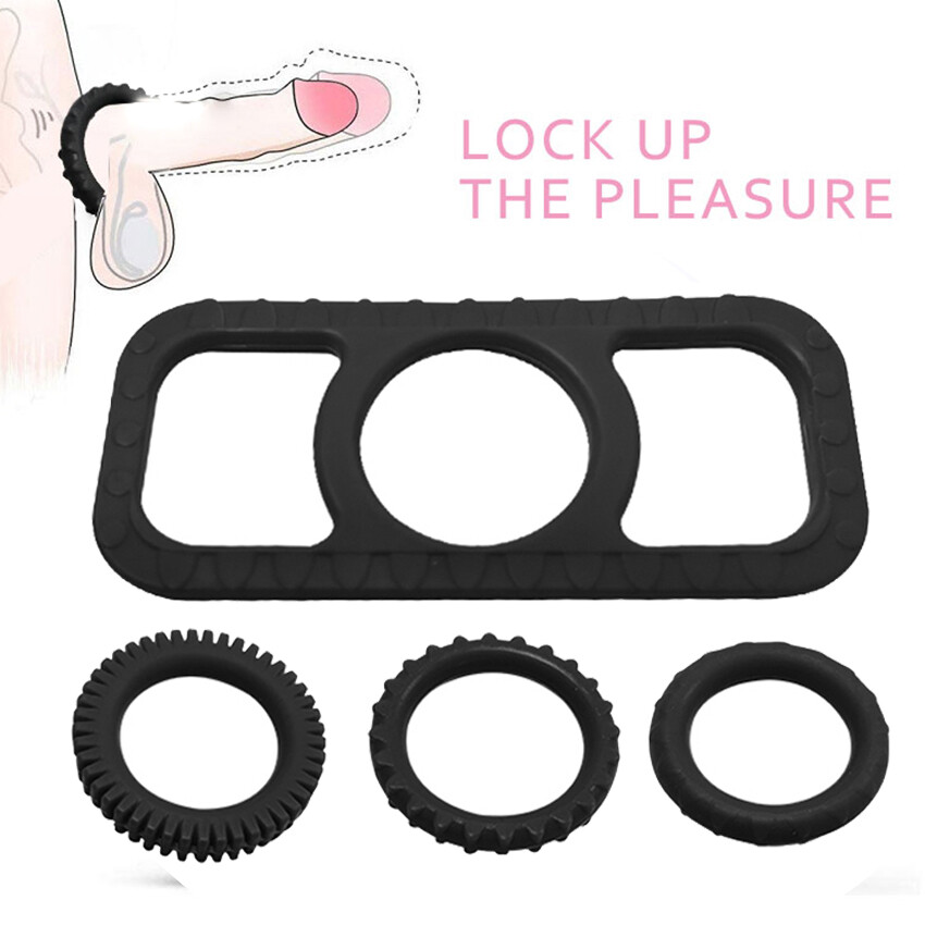 4X Penis Extender Enlarger Sleeve Ring for Reusable Condom Delay Ejaculation Men