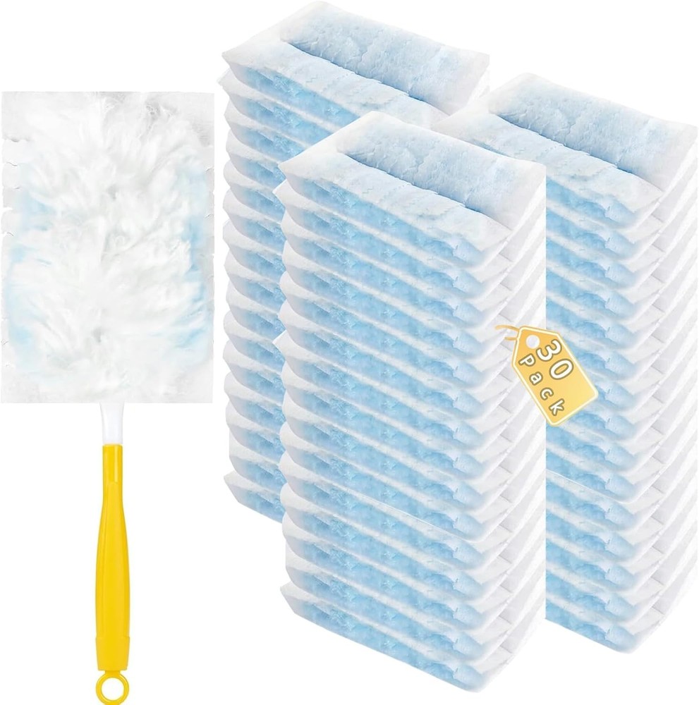 30 Pack Duster Refills Compatible with Swiffer Duster, Heavy Duty Multi Surface