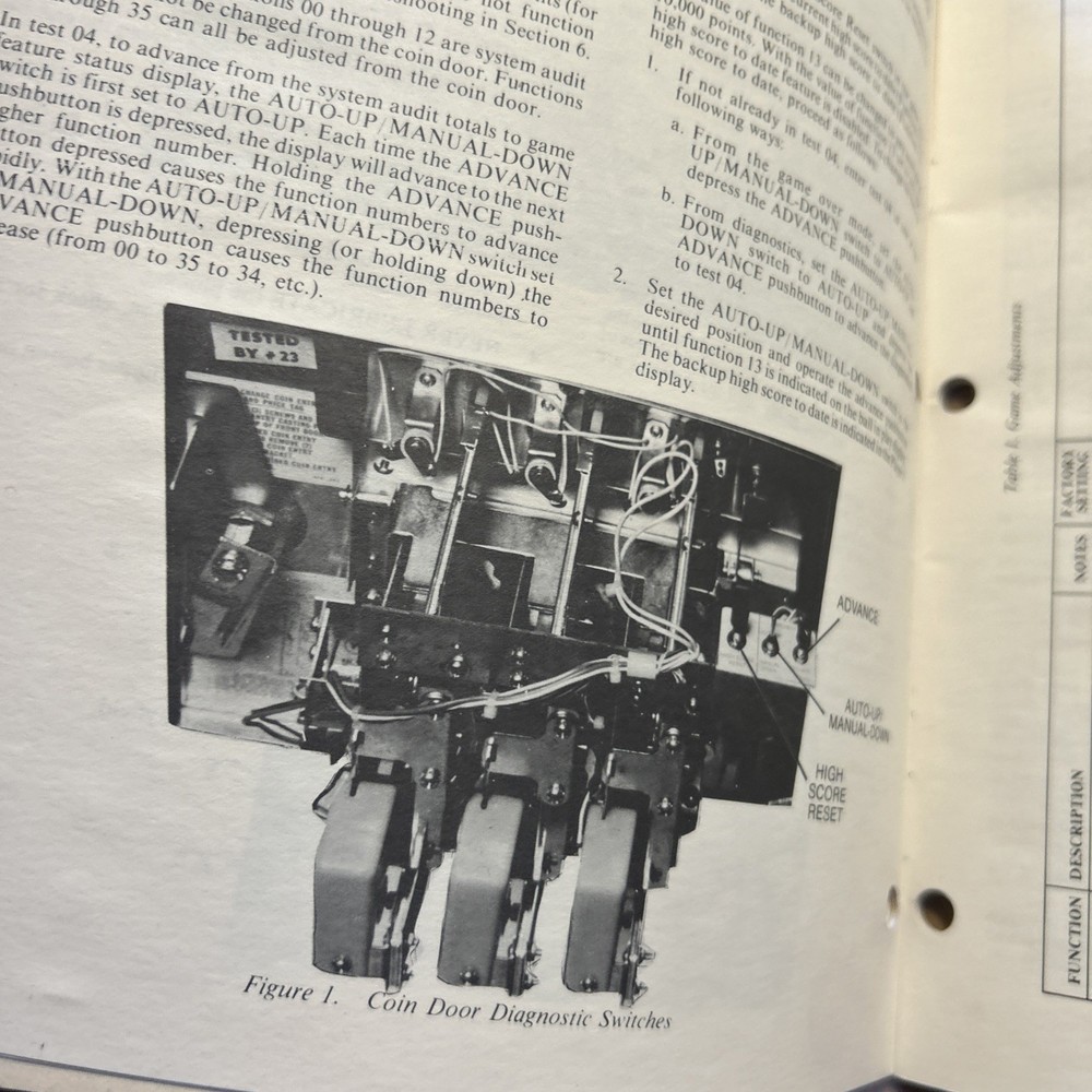 original Williams Fire Power Solid State Flipper Pinball arcade game manual