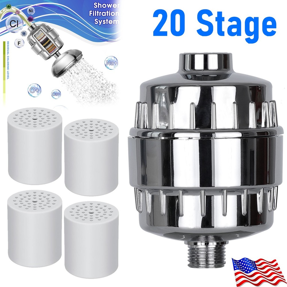 20Stage Shower Head Filter Purifier Replacement w/Filter for Hard Water Softener