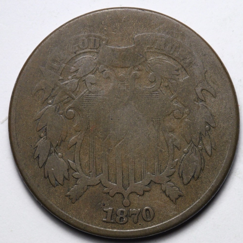 1870 Two Cent Piece VG E356 IOCM