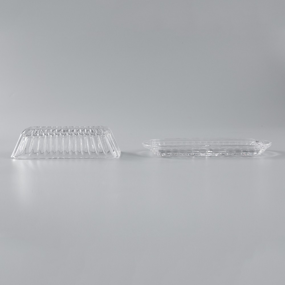 Glass Butter Dish With Knife