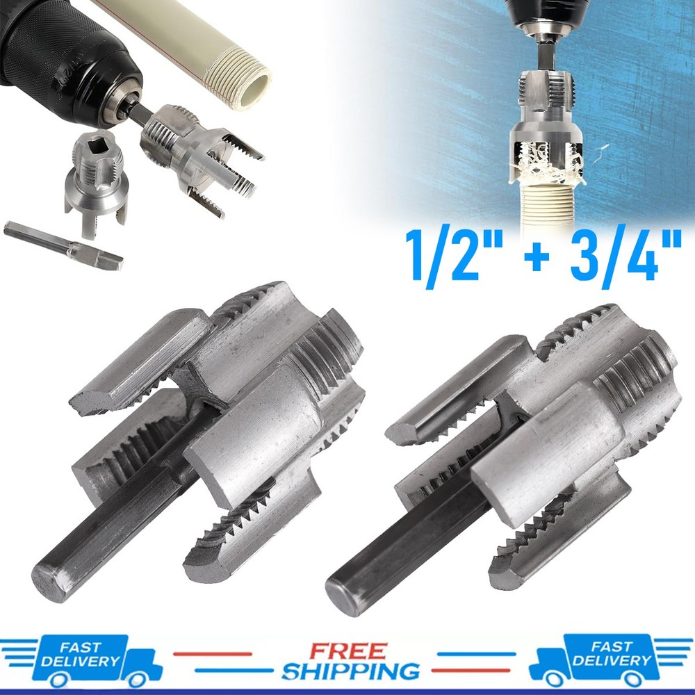 2Pcs Integrated Internal & External Pipe Threading-Tool PVC Pipe Threader Kit
