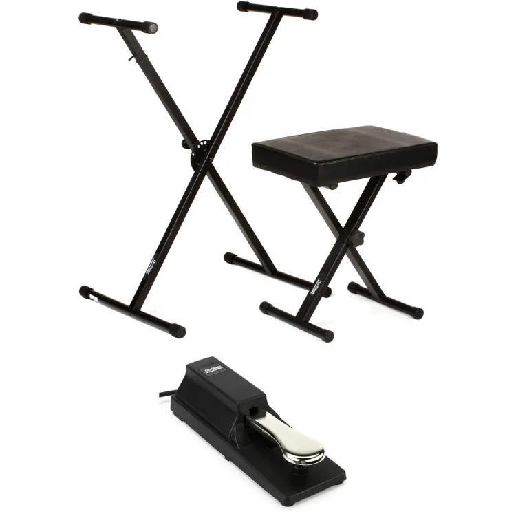 On-Stage Keyboard Essential Accessories Bundle - Single X Stand