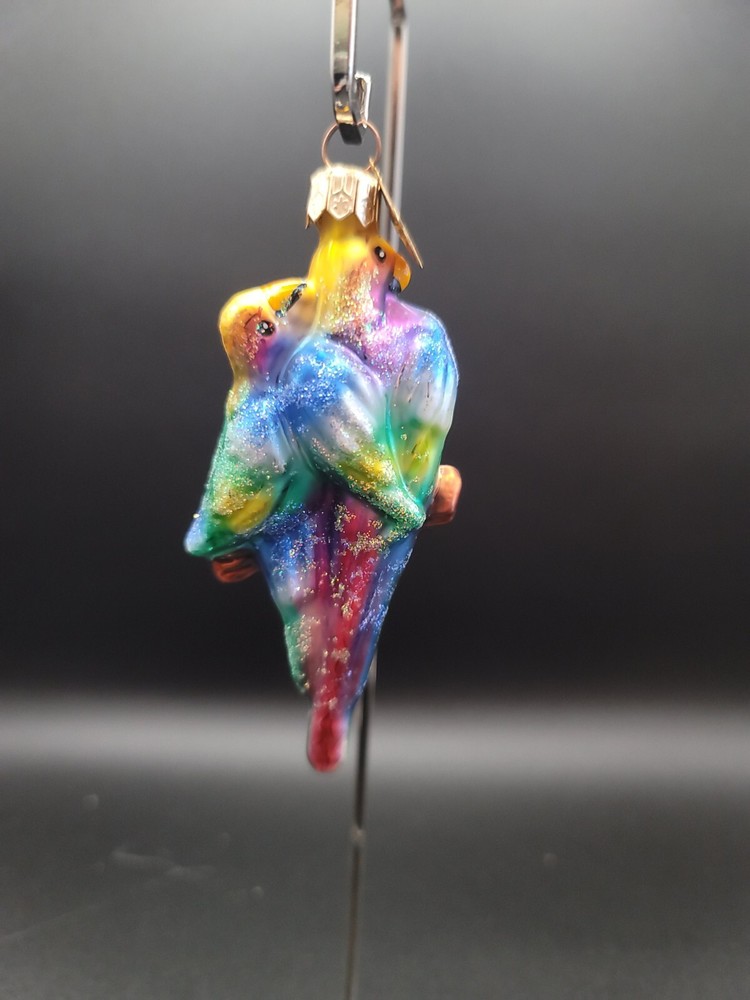Christopher Radko Little Gems Collection Perky Parrots